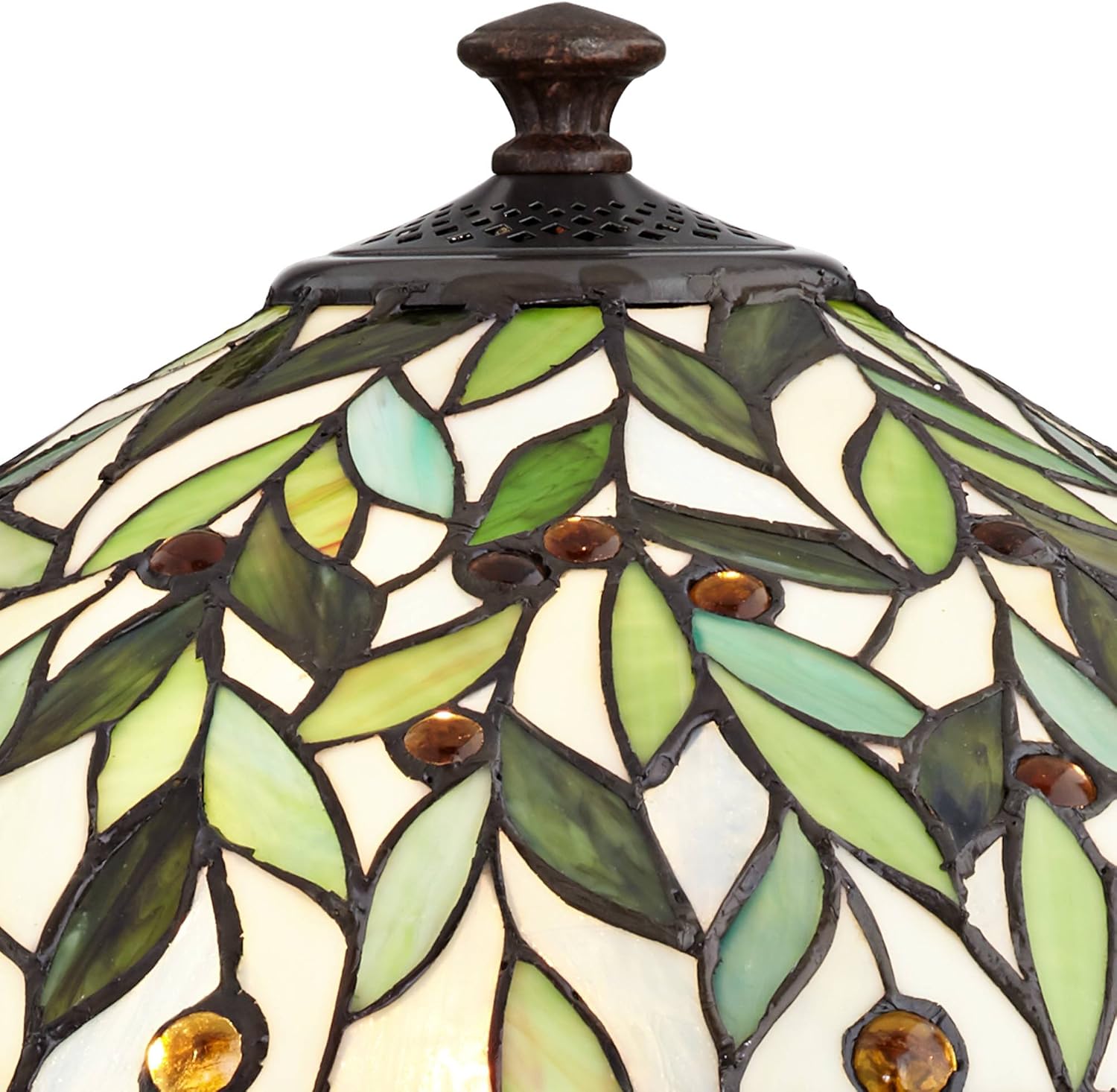Robert Louis Tiffany Traditional Tiffany Style Table Lamp 26" High Bronze Brown Leaf and Vine Glass Shade D273336