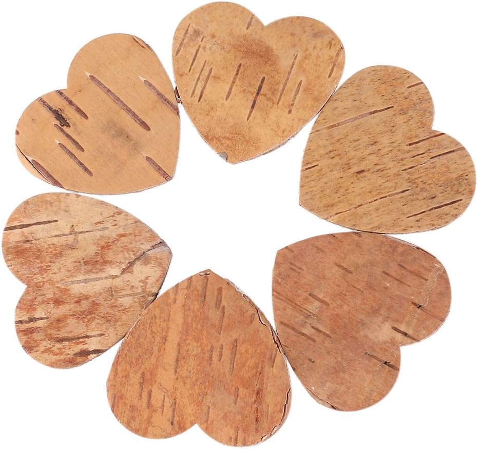 Toyvian 80pcs Wood Heart Cutouts for Wedding Table Scatter Decoration V6534