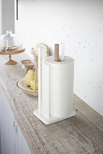 YAMAZAKI Home Rolling Slim Bathroom Utility Cart with Handle - White A514