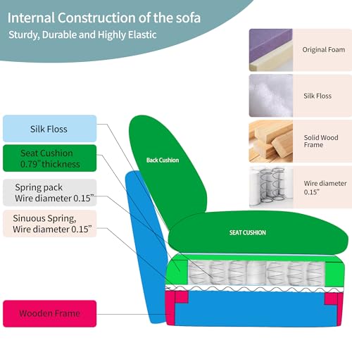 Modular Sectional Sofa with Fluffy Corduroy, U Shaped Couch with Ottomans J7693