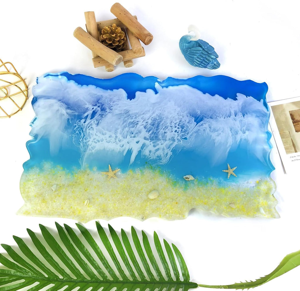River Table Silicone Mold Large Irregular Rectangle Resin Epoxy Craft, Blue B49643