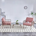 3-Piece Patio Set, Outdoor Furniture Set with Thick Cushions, armchairs Plastic with Cushion Waterproof Chair Furniture Sofa Set with Patio Coffee Table for Backyard,Balcony,Garden,Pink