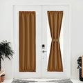 NICETOWN Door Blinds for Living Room Window, Privacy Room Darkening French Door Curtains for Kitchen Patio Door Sidelight Door Curtains with Tieback, 25" W x 64" L, 1 Piece, Greyish White