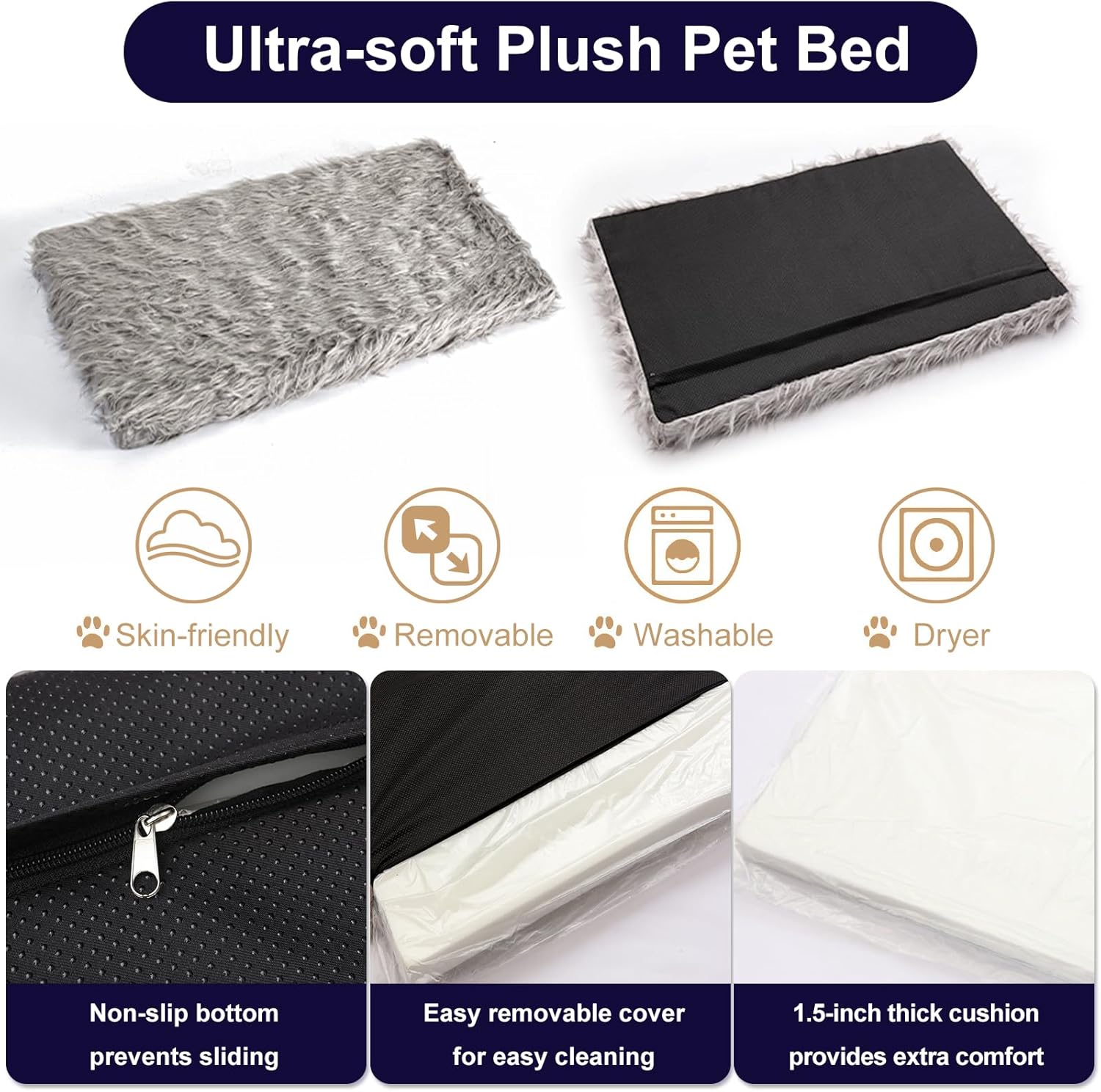 Furniture Style Dog Crate Medium with Washable Bed, Wooden End Table Kennel R98415