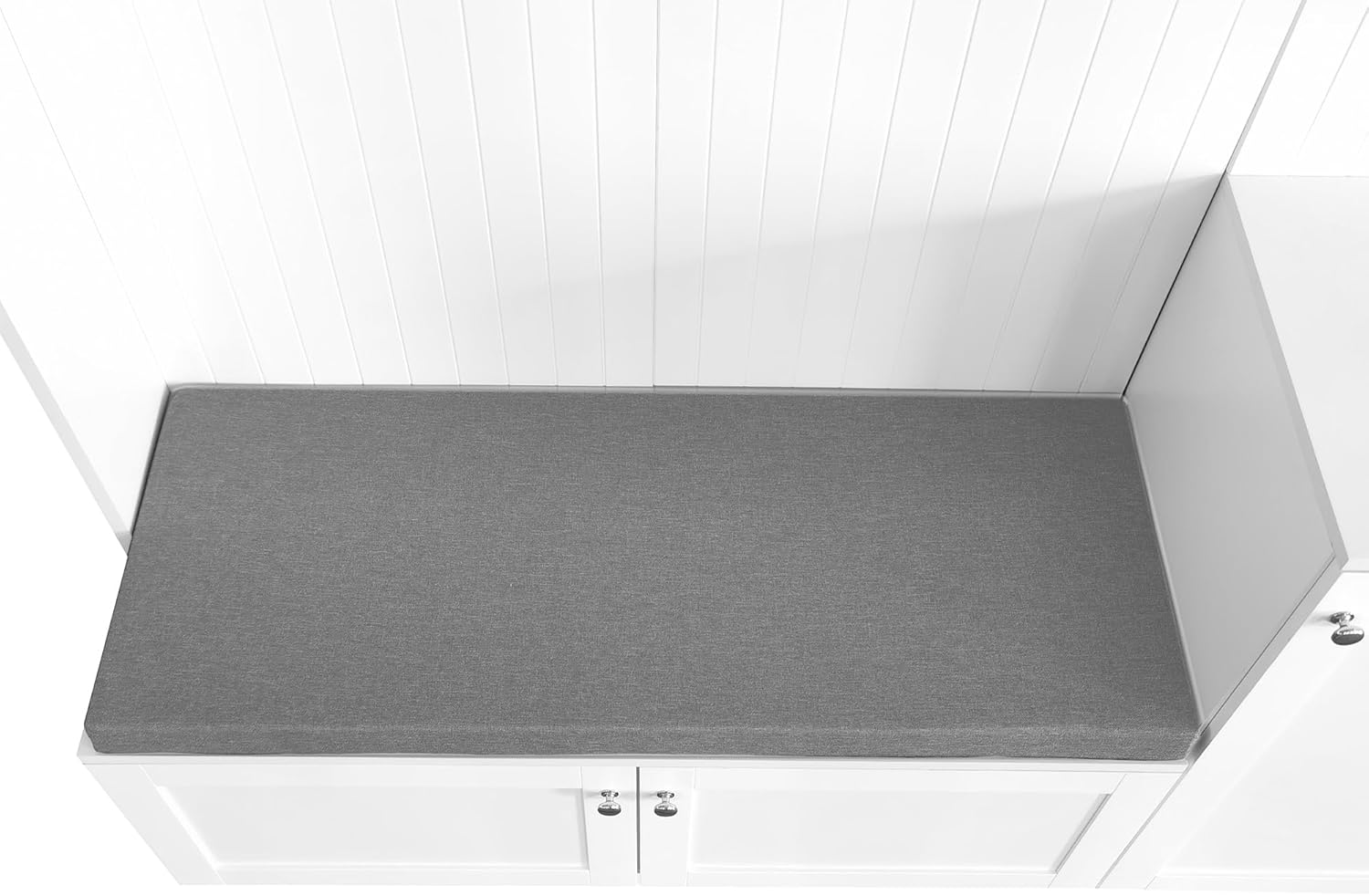 Entryway Hall Tree with Cushion Bench and Shoe Storage, White T38054