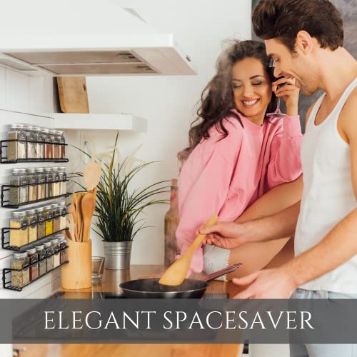 ZICOTO Space Saving Spice Rack Organizer for Cabinets or Wall Mounts, Set of 4 V622