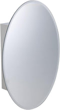 Renovators Supply Manufacturing Oval Wall Mounted Medicine Cabinet Brushed Stainless Steel Bathroom Storage Cabinet with Mirror 26" x 18" Hanging Double Shelf for Medicines or Accessories