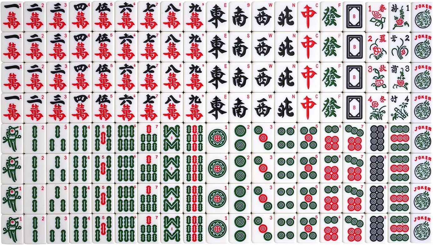 Folding Automatic Mahjong Table with Wheels, 2 Sets of Tiles B455