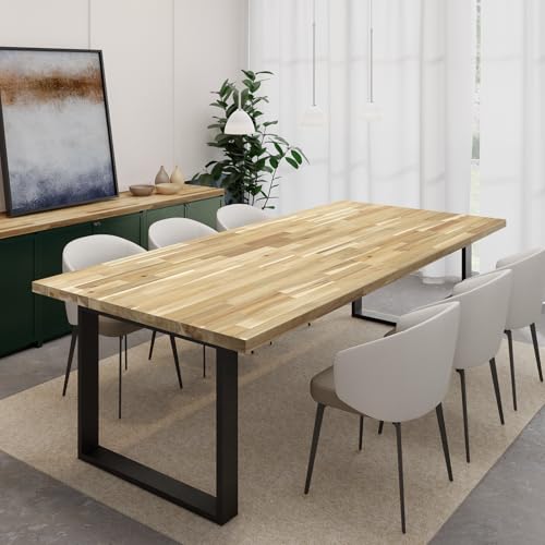 Acacia Butcher Block Table Top 4ft L x 30in, Unfinished Solid Wood R92287