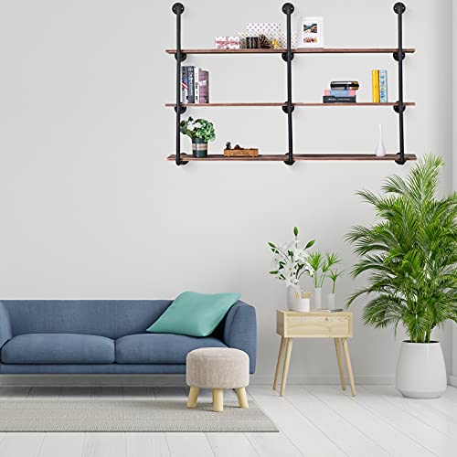 Pynsseu Industrial Iron Pipe Shelf Wall Mount, 4-Tier, 2 Pack V929