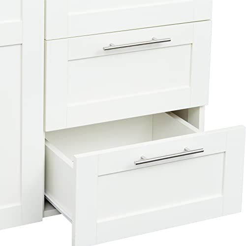 Kitchen Pantry Storage Cabinet with 2 Doors and 2 Drawers, White O87191