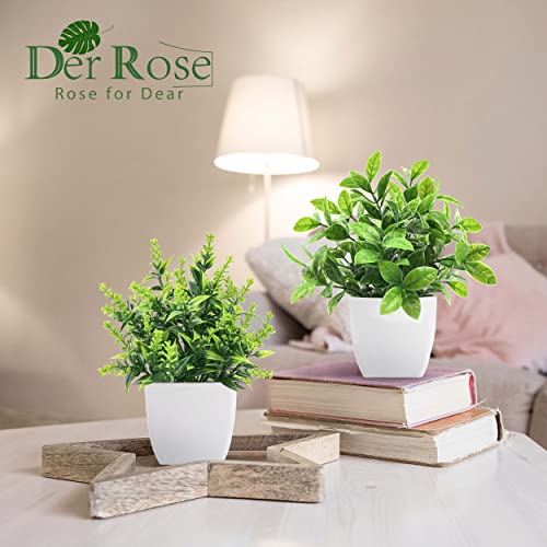 Der Rose 8 Pack Small Artificial Potted Plants for Indoor Decor J33897