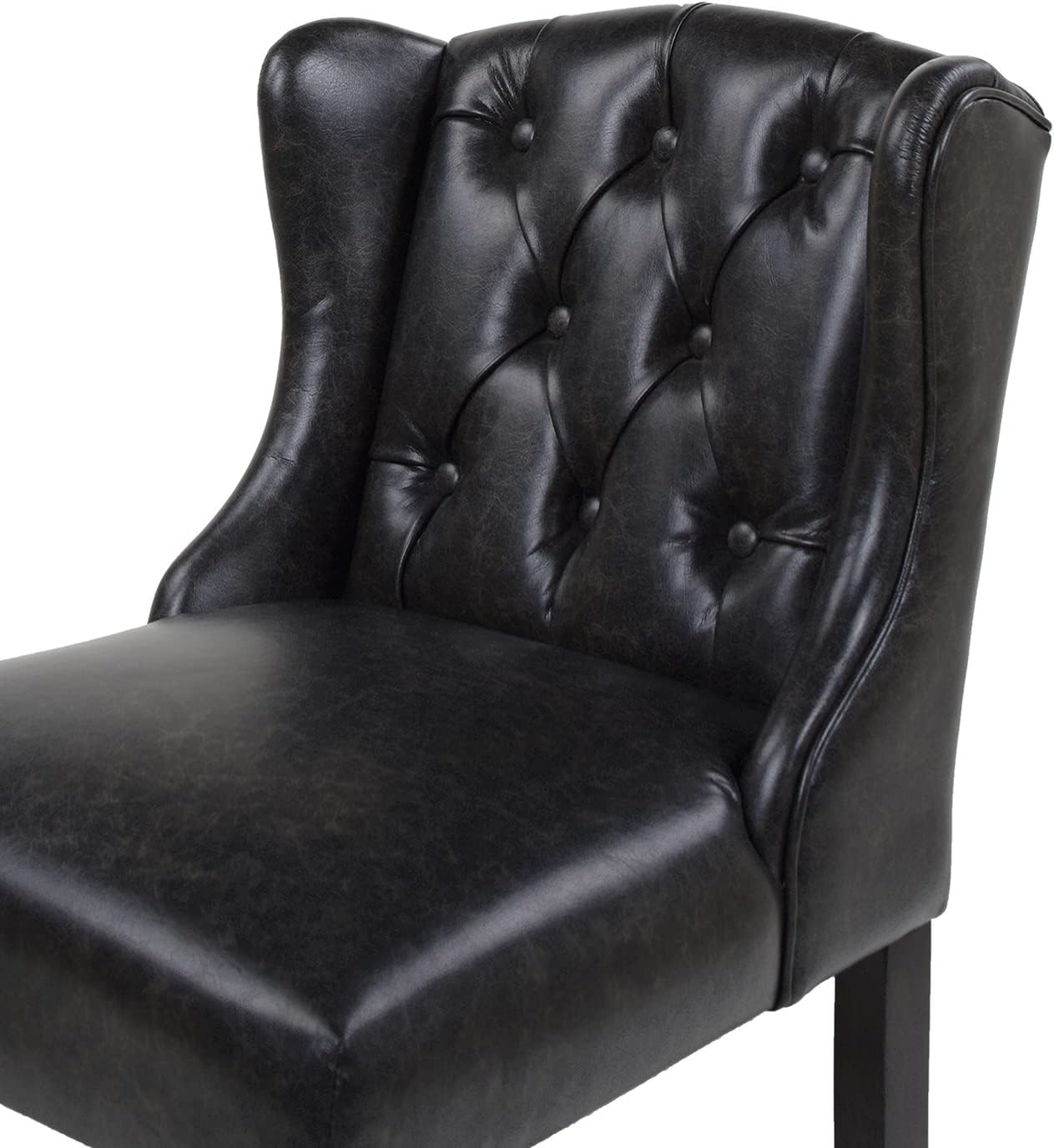 Jennifer Taylor Home Richmond 26" Armless Wingback Tufted Counter Height Bar Stool, Faux Leather W6950