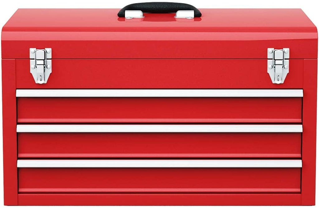 Giantex Portable Steel Tool Box with 3 Drawers, Red A78203