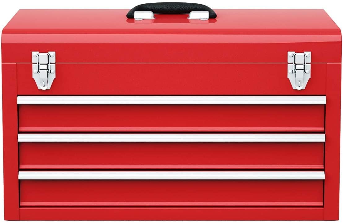 Giantex Portable Steel Tool Box with 3 Drawers, Red A78203