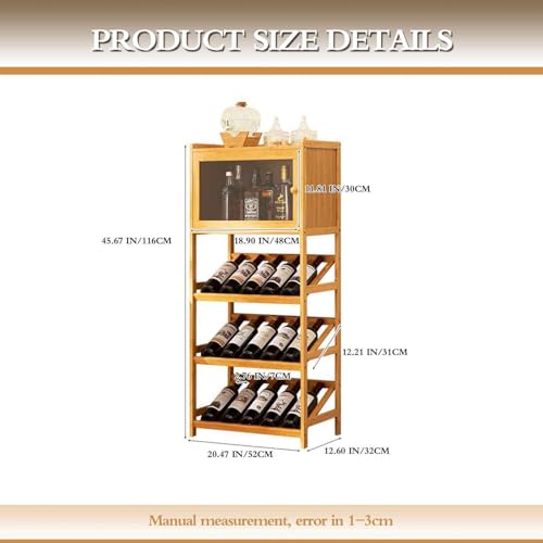 Farmhouse Corner Wine Storage Cabinet with 4-Tier Rack R7577