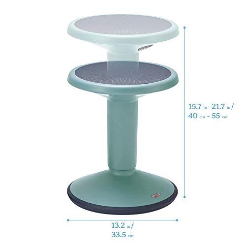 ECR4Kids SitWell Wobble Stool, Adjustable Height, Black Z4009