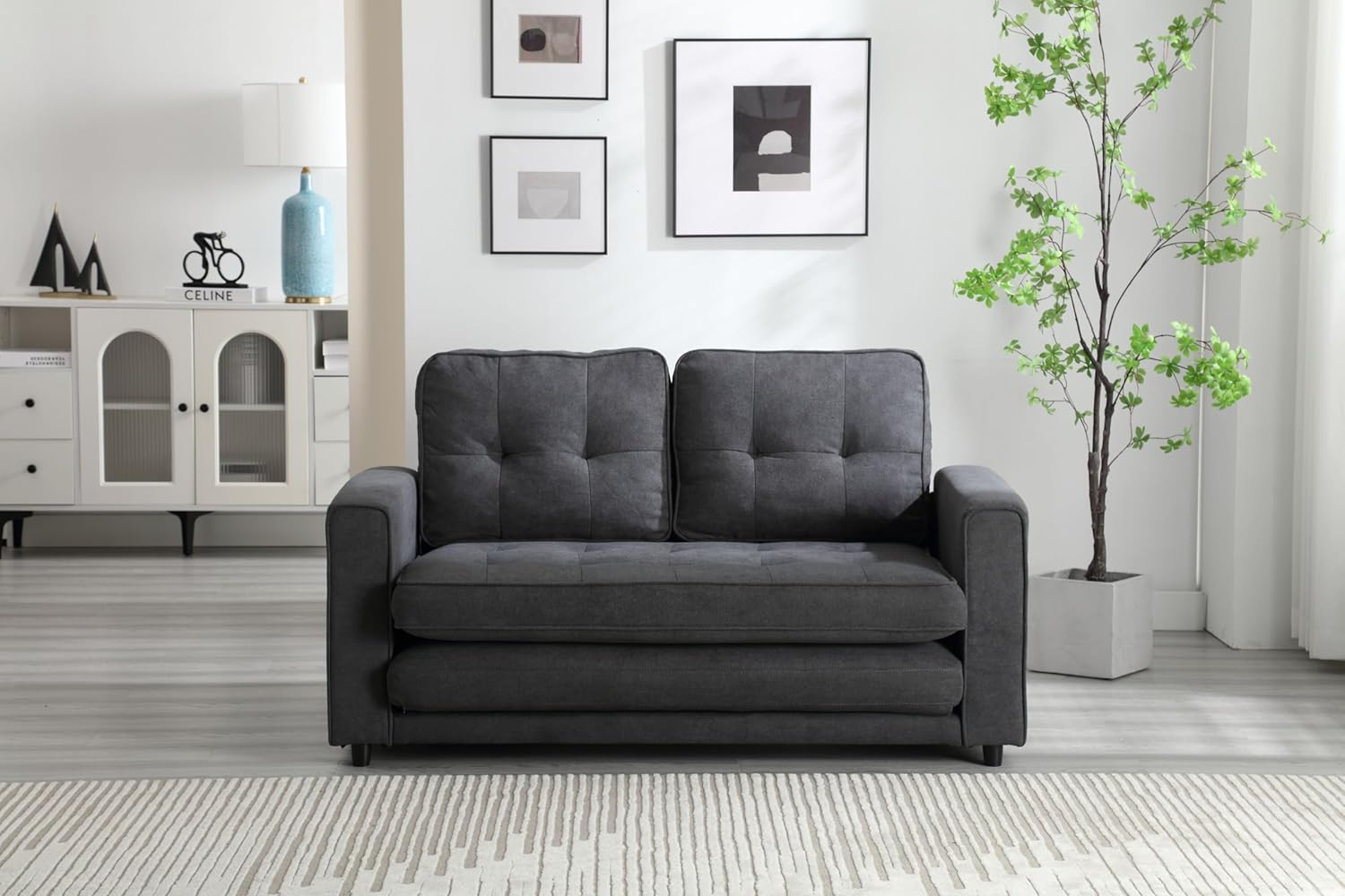 3 Fold Sofa,Convertible Futon Couch sleeper sofabed,Space saving loveseat,Pull Out Couch B