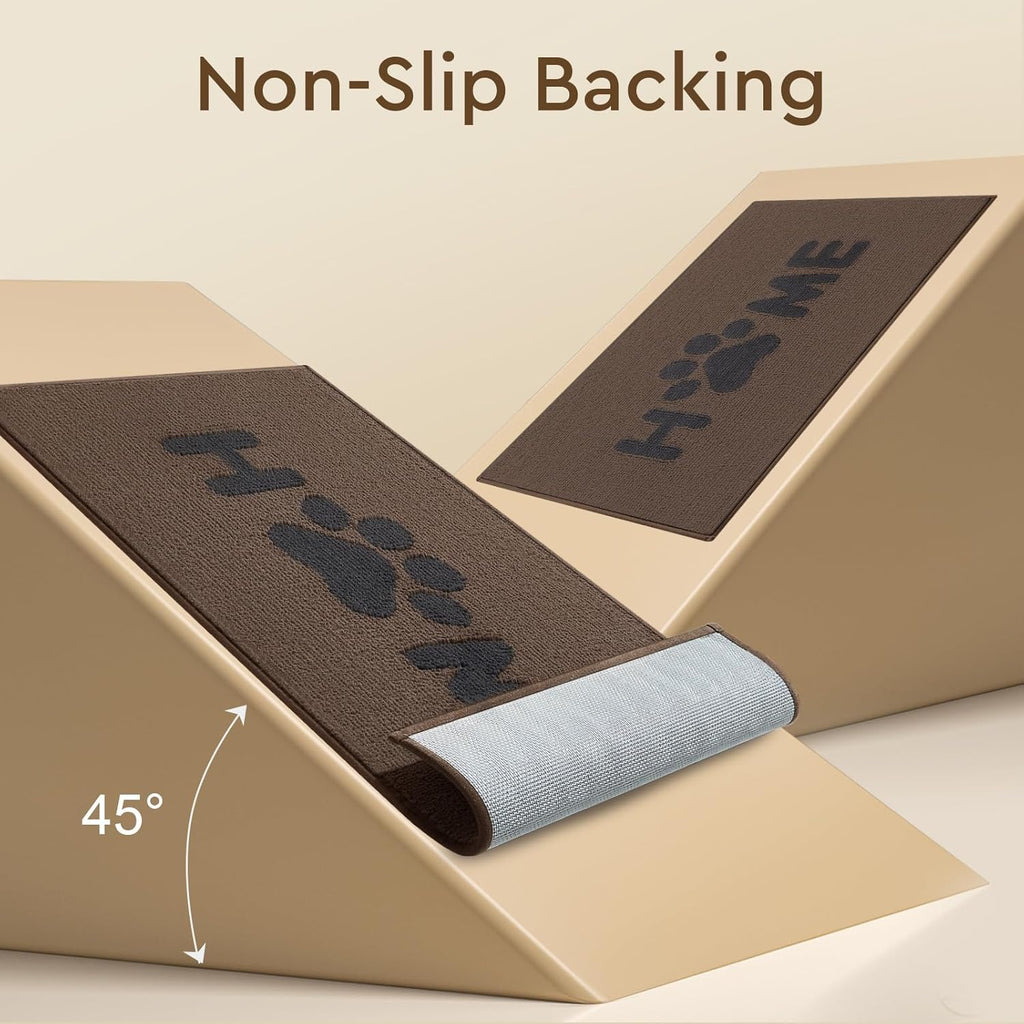 Door Mat Indoor Non Slip Absorbent Entryway Rug 20"x32" Brown L864