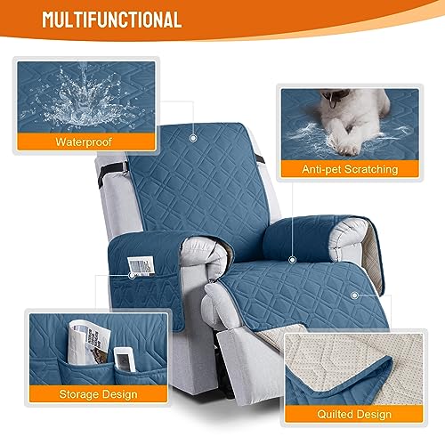 Waterproof Recliner Chair Cover Non-Slip Washable with Pocket for Pets S534