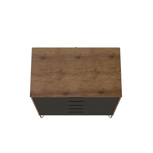 Manhattan Comfort Rockefeller Mid Century Modern 3-Drawer Dresser Set, Grey D4367