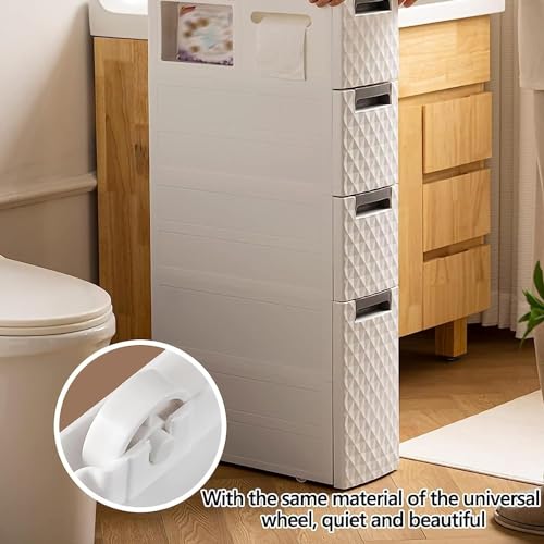 Small Bathroom Storage Cabinet Narrow Slim Organizer Side Corner Unit 2 Drawers G637