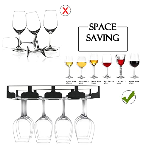 Black Wine Glass Rack Under Cabinet Holder 2 Pack H69590
