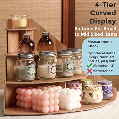 4-Tier Wooden Display Riser for Retail Countertop F3930