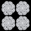 4 Pcs Lace Cotton Doilies Round Crochet Table Placemats Handmade Dining Plate Mat Countertop Woven Hot Pad Kitchen Table Decoration for Party Wedding Decor Christmas Hot Dishes
