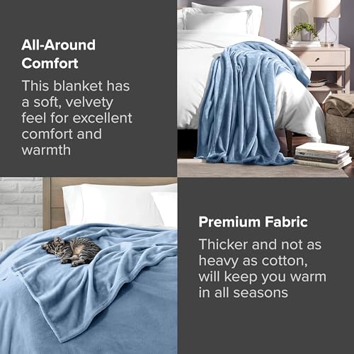 Bare Home Fleece Blanket Twin/Twin XL Emerald Microplush I32439