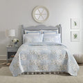 Laura Ashley - King Quilt Set, Cotton Reversible Bedding with Matching Shams, Bedroom Decor Ideal for All Seasons (Kenna Blue, King)
