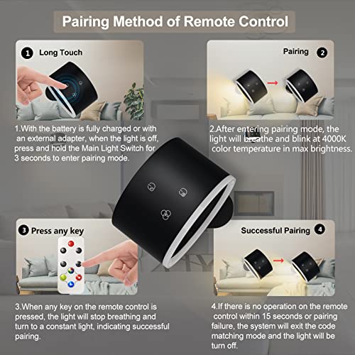 Koopala LED Wall Sconces, Rechargeable Battery Operated Cordless Wall Light Q2090