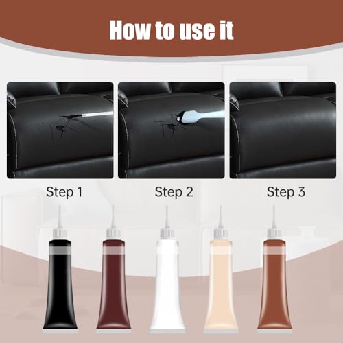 Leather Repair Gel Kit for Furniture, Sofa, Car Seats, Shoes (Black) Z8823