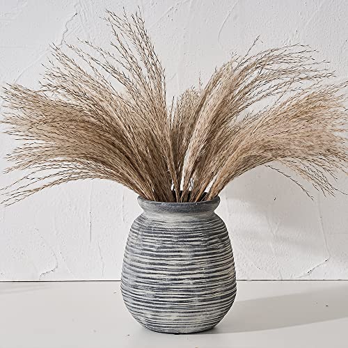 SIDUCAL Rustic Farmhouse Ceramic Flower Vase, 9.5 Inch, White X38879