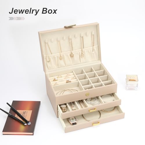 Jewelry Drawer Organizer, 6 in 1 Stackable Trays, 4 Drawers, White O634102