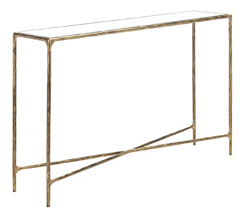 SAFAVIEH Couture Home Collection Jessa Silver Metal Tempered Glass Rectangle Console Table V220