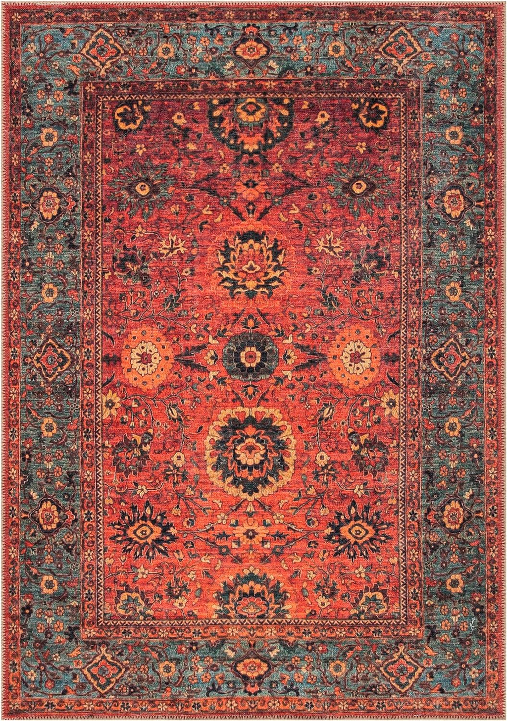 Keen Home Design Machine Washable Area Rug with Non-slip Backing, Vintage Moroccan, 5' x 7' M36954