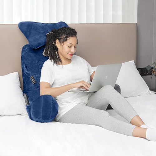 Reading Pillow Extra Large 31" with Detachable Neck Roll for Bed or Couch C8591