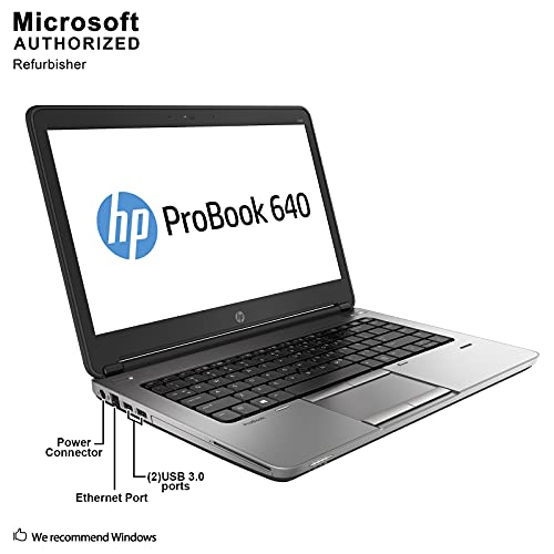 HP ProBook 640 G1 i5 8GB RAM 128GB SSD Windows 10 Pro (Renewed) F950548