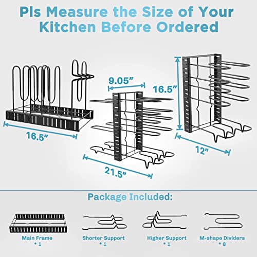 ORDORA Pots and Pans Organizer Rack for Cabinet, 8-Tier Heavy Duty U4134