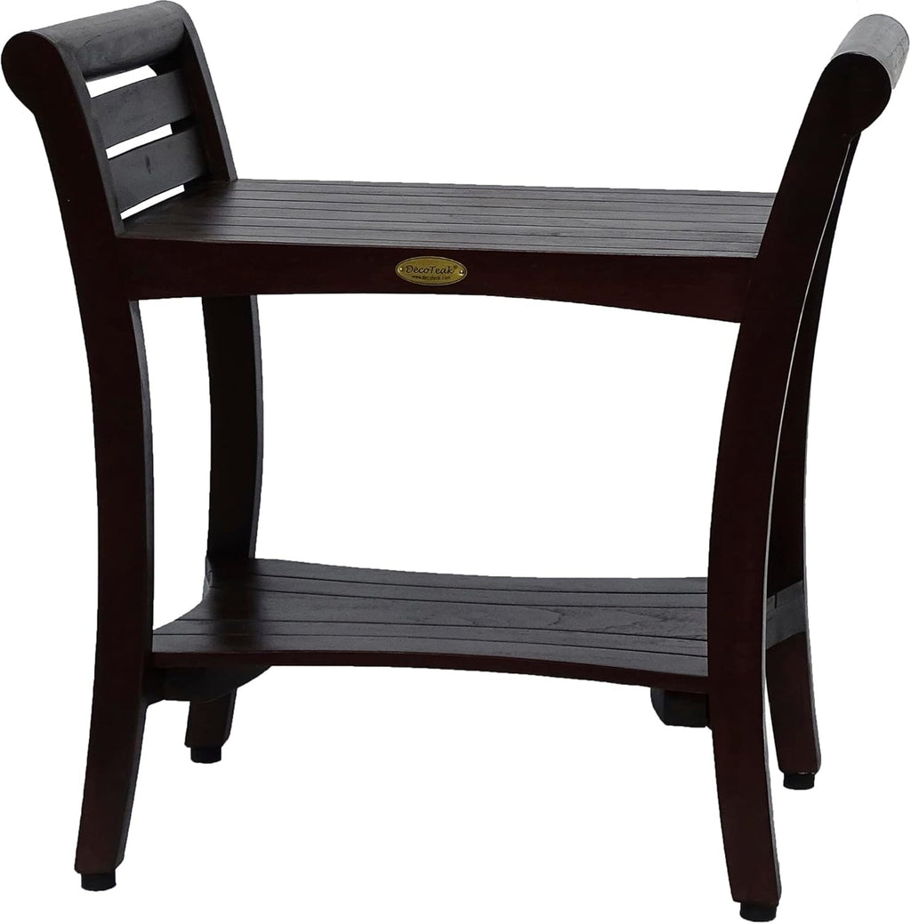 DecoTeak Symmetry 24" Teak Shower Bench with Safety Arms M9098
