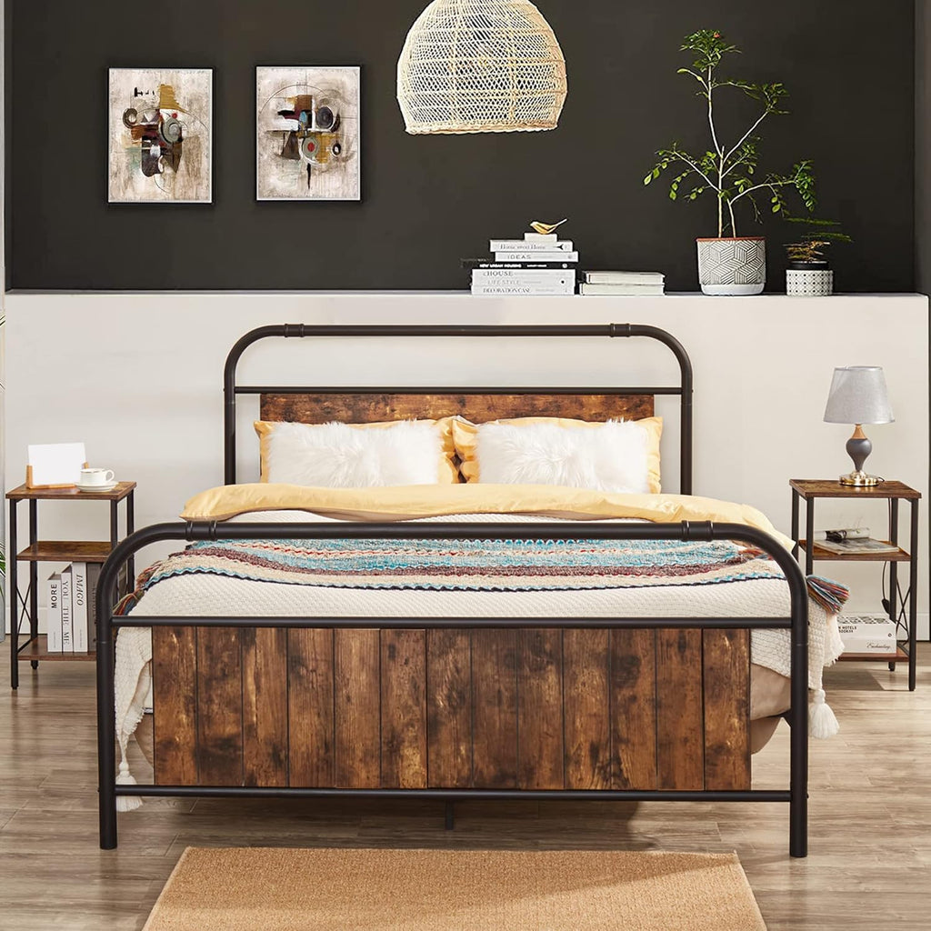 TUTOTAK End Table with Charging Station, 3-Tier Storage Shelf R41158