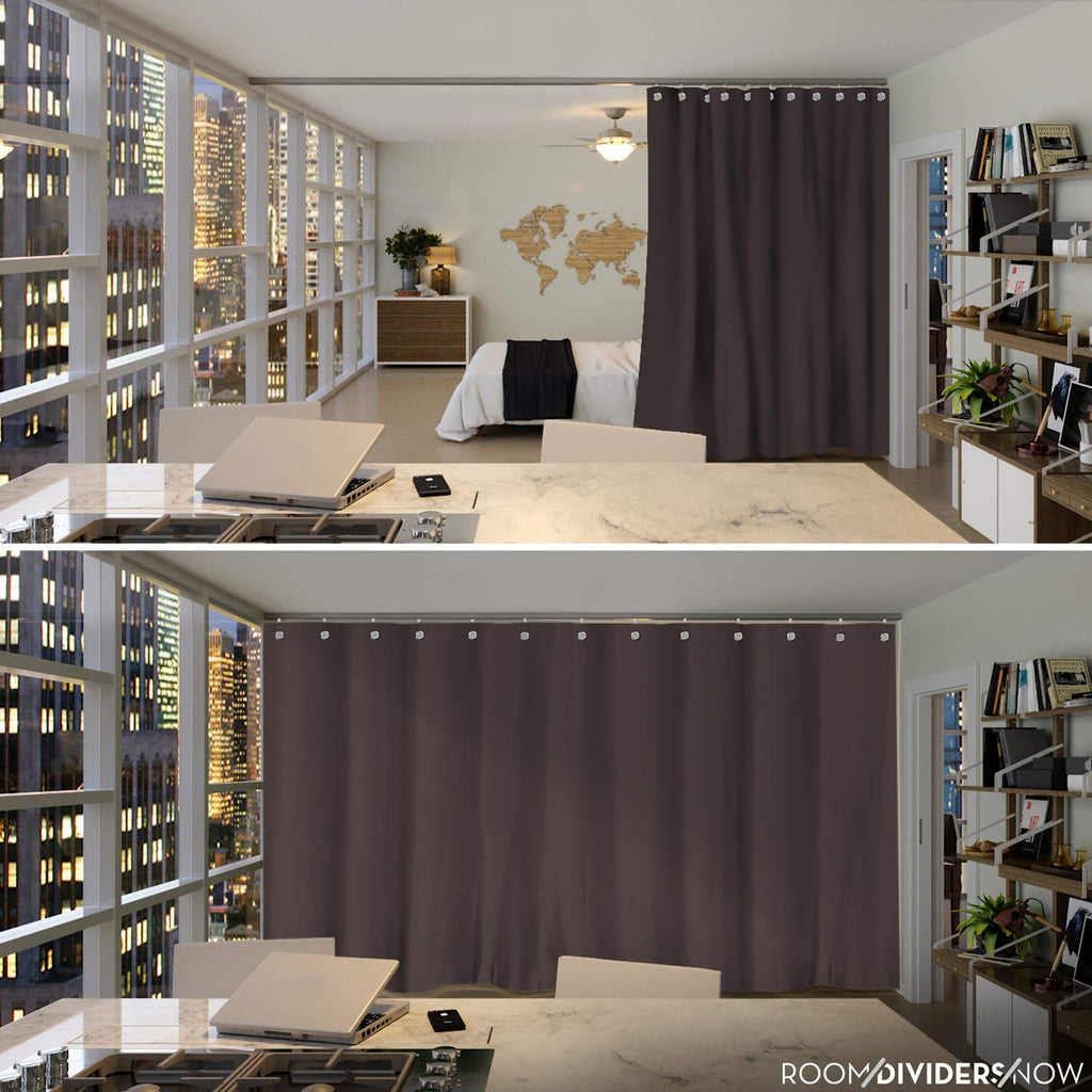 Ceiling Track Room Divider Kit - X-Large, 8ft Tall x 9ft-12ft Wide, Dark Chocolate Y8101