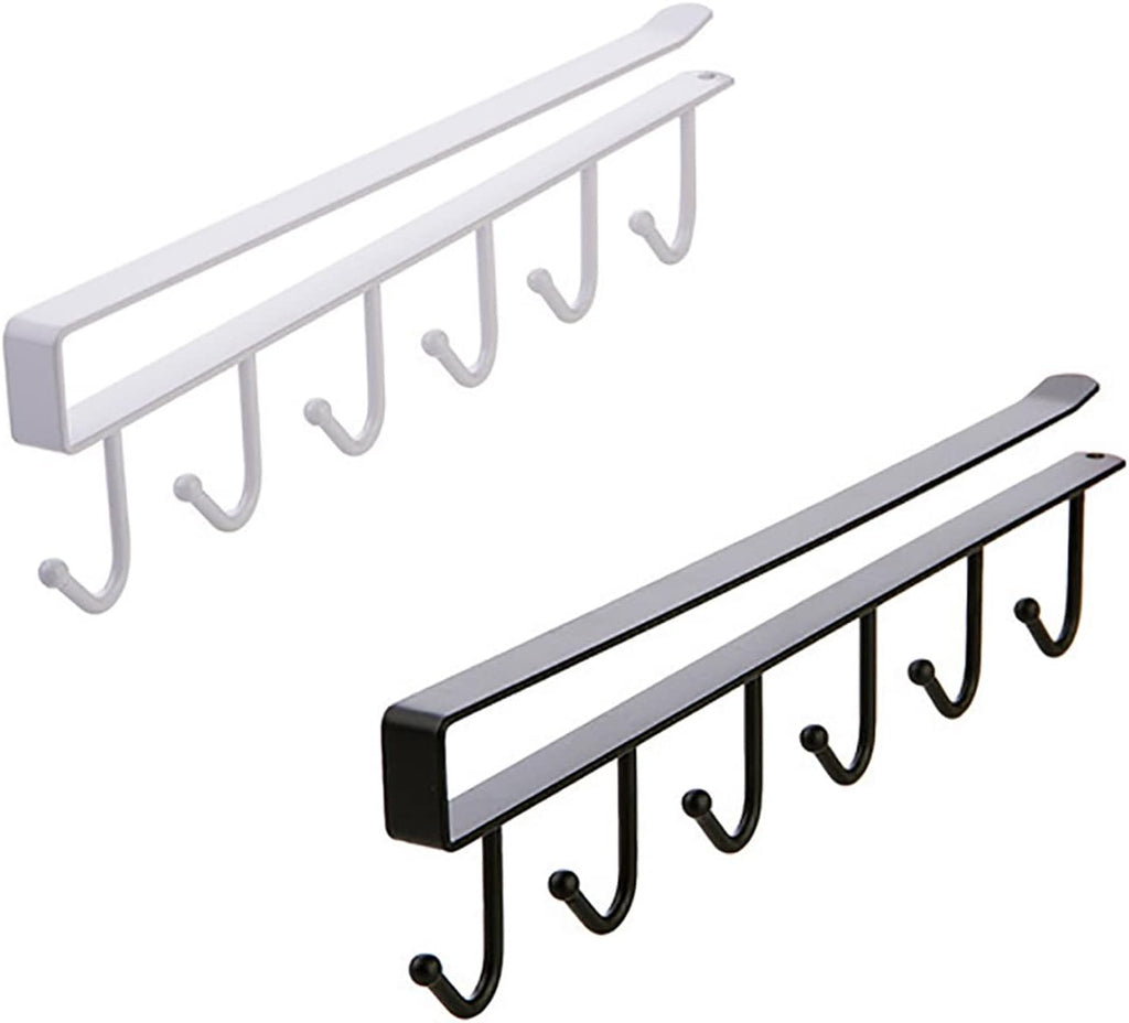 Under Cabinet Cup Holder with 6 Hooks, 2 Pack S5670