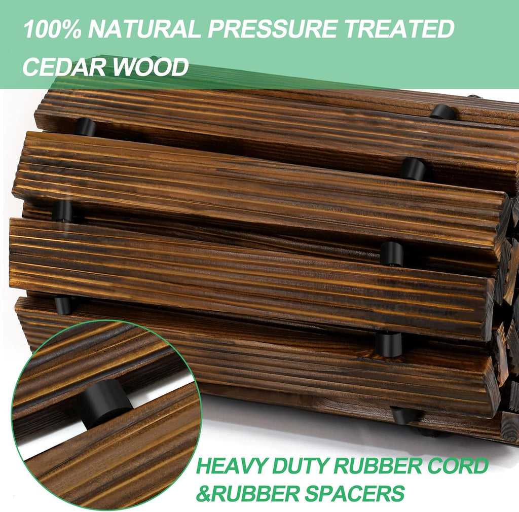 RELIANCER 12' Wooden Garden Pathway Roll Out Cedar Walkway X646275