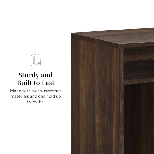 Walker Edison Modern Wood Nightstand with Drawer and Shelf, 25 Inch, Slate Grey V68603