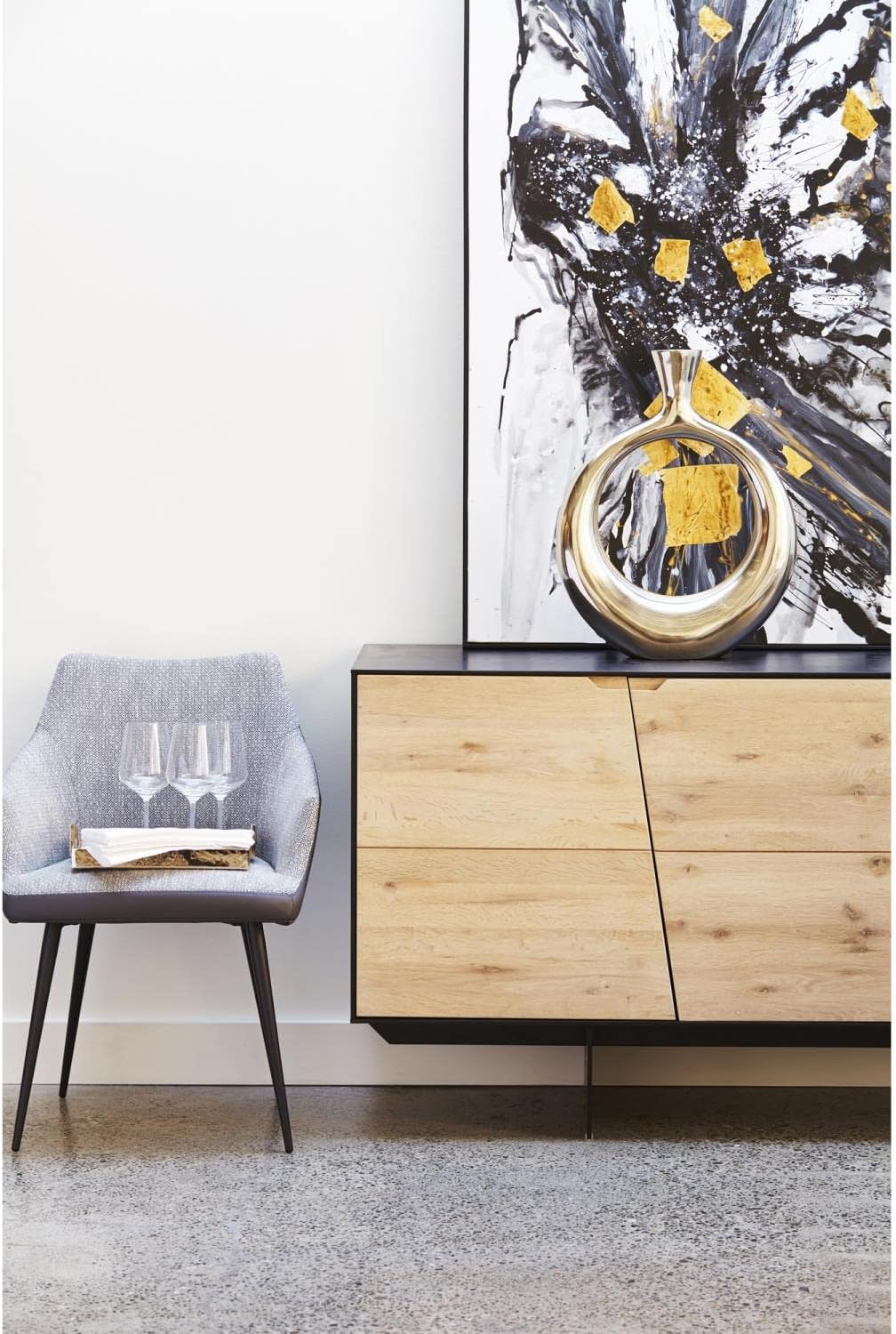 Moe's Home Collection Instinct Sideboard, Black and Natural U5976