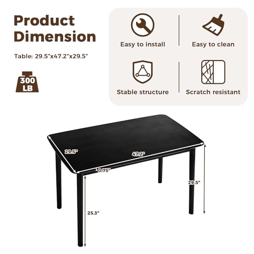 DELAVIN 29.5" Solid Wood Dining Table, Walnut E3837