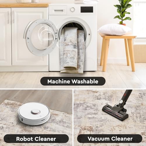 tchido Washable Non Slip Abstract Area Rug 8x10 G33524