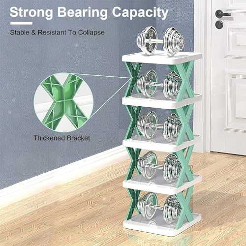 iMounTEK Shoe Rack Organizer 9-Tier Narrow Entryway Plastic Vertical Shoe Shelf D11217